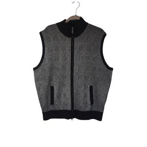 Cremieux Classics Sweater Vest Men’s Zip Front Color Black Size XL